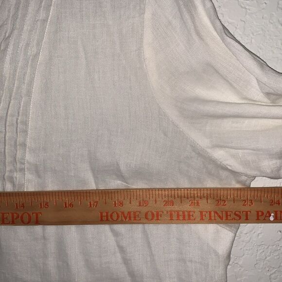 Kim Roger’s Linen Cuffed 3/4 Sleeve White Blouse Buttons Closure Size XL - Picture 3 of 7